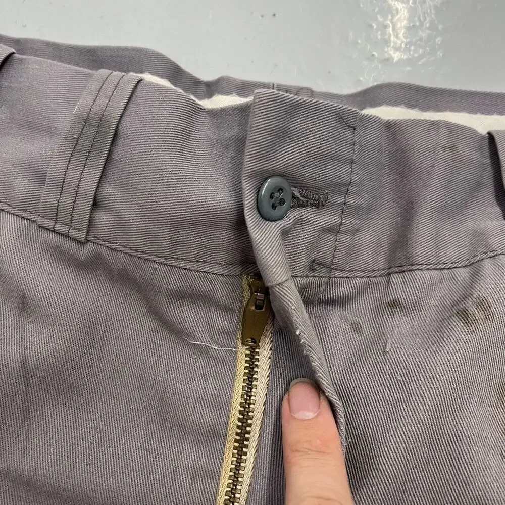 Vintage 60s Red Camel Grey Paint Workwear Chinos 38x30
